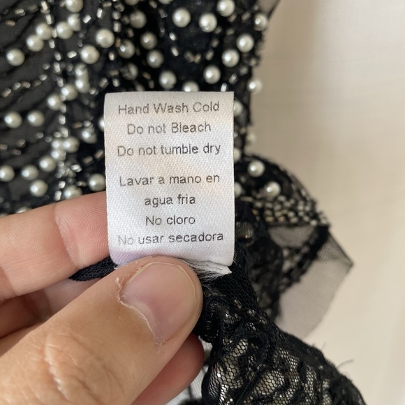 Endless Rose Black mesh pearl And Bead tank Size Large - Picture 7 of 11